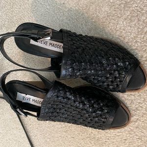 Steve Madden black chunky heels